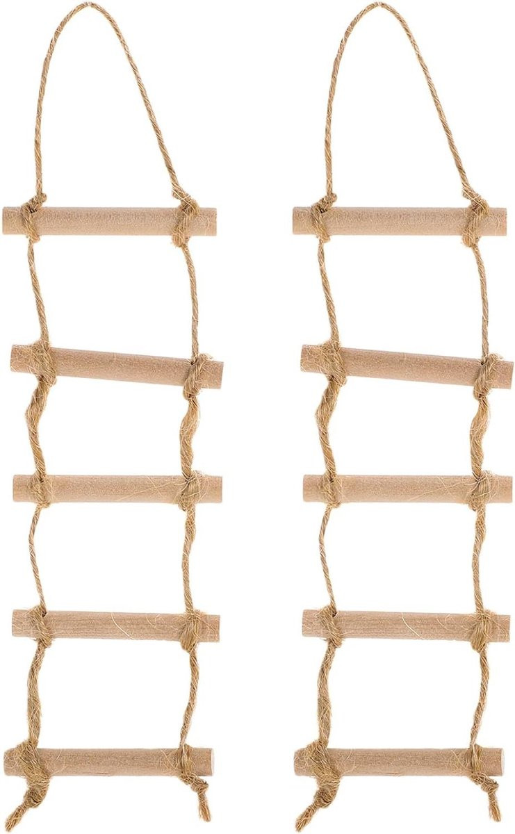 Miniatuur Ladder Khaki - Poppenhuis Accessoire en Decoratie - 175 mm