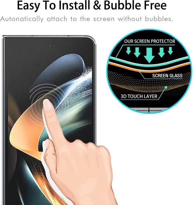 INF Samsung Z Fold 2 Gehärtetes Glas Displayschutzfolie 9D HD