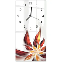 WANDUHR aus Glas 30x60 cm - Blume