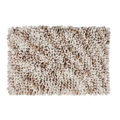 Badematte WENKO "Lerici", beige (beige braun meliert), H:60mm, Materialmix, Badematten, Badematte, fusselfreier Badteppich, 3D-Struktur, hohe Feuchtigkeitsaufnahme