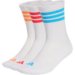3er Pack adidas 3-Streifen Cushioned Sportswear Crew Socken KC9637 - white/lucid orange/lucid red 40-42