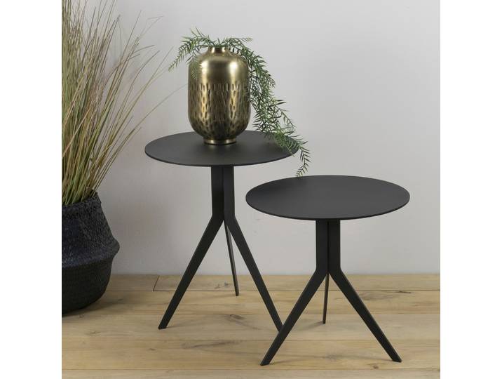 Beistelltisch SPINDER DESIGN Daley , schwarz (schwarz, schwarz, schwarz), B:38cm H:45cm T:38cm, Tische, Beistelltisch, Metall