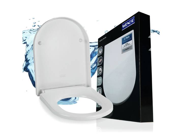 WC-Sitz WENKO Palma , weiß, Duroplast, WC-Sitze, WC-Sitz, Mit Absenkautomatik