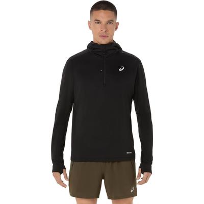 Laufshirt ASICS "ROAD WINTER LS HOODIE", Herren, Gr. L, schwarz (performance schwarz), Obermaterial: 96% Polyester, 4% Elasthan, normal, ohne Ausschnitt, Shirts Laufshirt, ACTIBREEZE™ Technologie, Wärmend, Atmungsaktiv