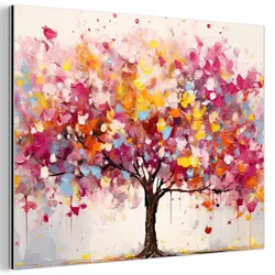 METALLBILD Aquarell - Baum - Kunst - Abstrakt 40x30 cm