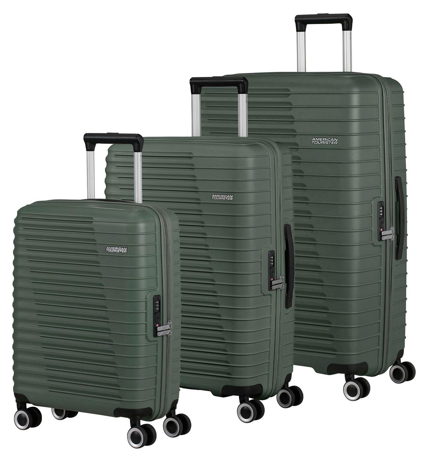 American Tourister Roadrush Trolley Set A Olive Green olivgrün 77cm