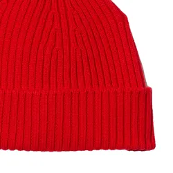 LACOSTE Unisex Mütze - Strickmütze, Beanie, Wolle, Logo-Patch, One Size Rot