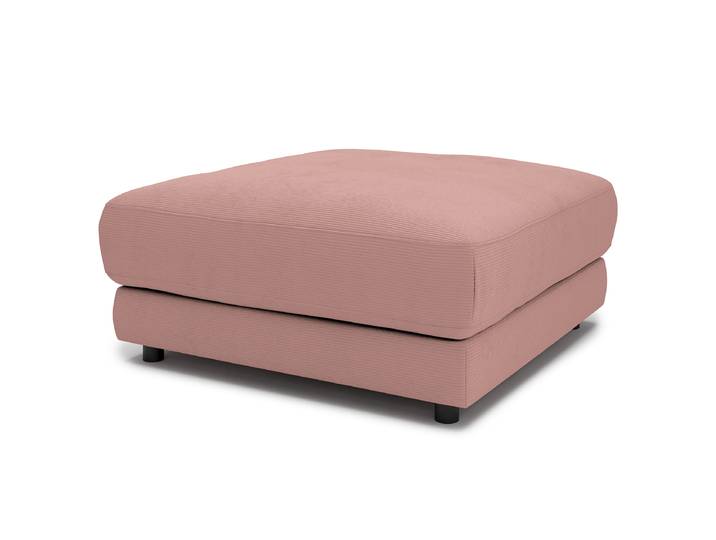 Polsterhocker 100 x 44 x 100cm Pink Feincordstoff Feena: Altrosa Polyurethanschaum