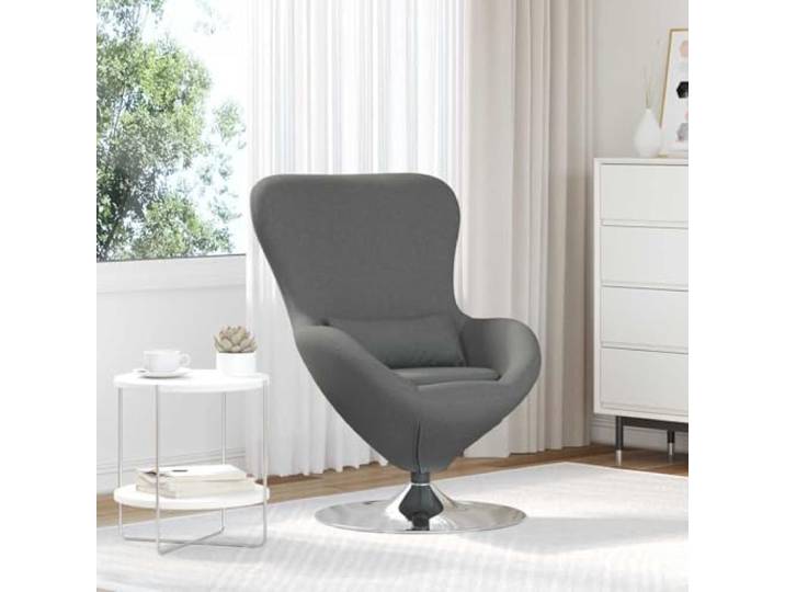 NLQMSU Sessel, Ei, Dunkelgrau, 63 x 73 x 90 cm, Polyestergewebe, drehbar Modernes Design, ergonomischer Sitz, reibungslose Rotation, einfache Wartung, minimalistischer Stil