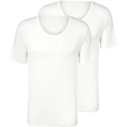 Tchibo - 2 Jersey-Halbarm-Unterhemden - Herren - Gr. L/6 - weiß
