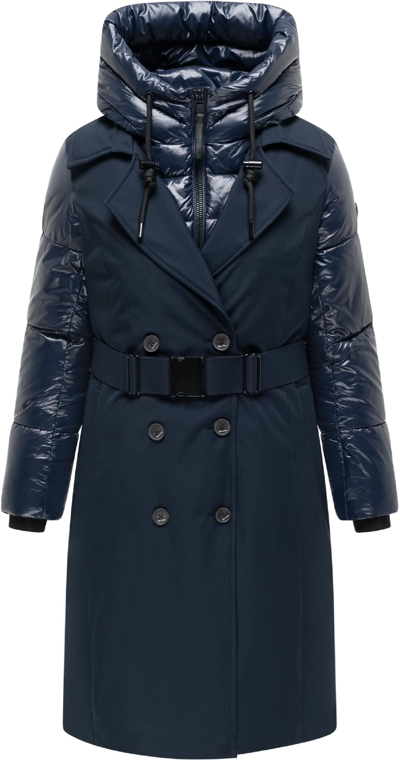 Trenchcoat NAVAHOO "Trenchcoat City-Glow 14", Damen, Gr. XS, navy, Mäntel Trenchcoat