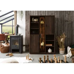 Schrank Akazie 118x40x180 dunkelbraun lackiert BARK #201
