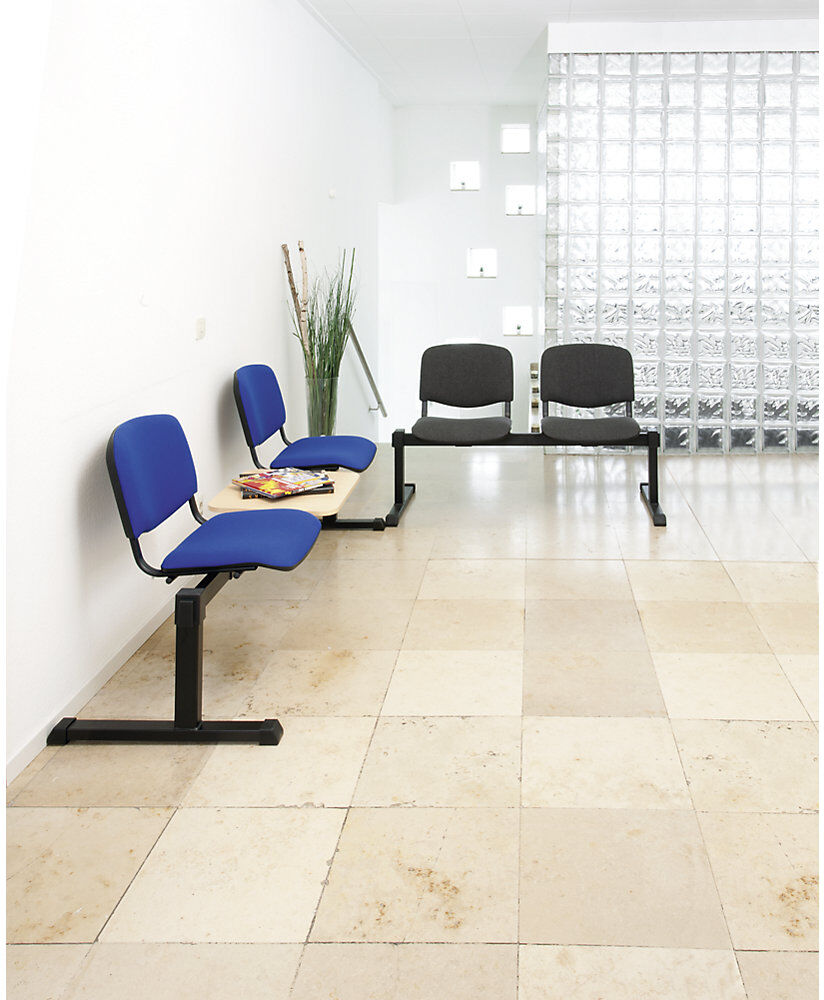 kaiserkraft Traversenbank, ohne Tisch, 4 Sitze, Polster blau