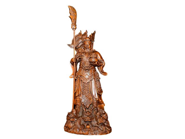 Sculpture en buis chinois Feng Shui, Figurine sculptée à la main en bois, Statue de guerrier, Protection de la richesse, cadeau d'attraction, bureau moderne