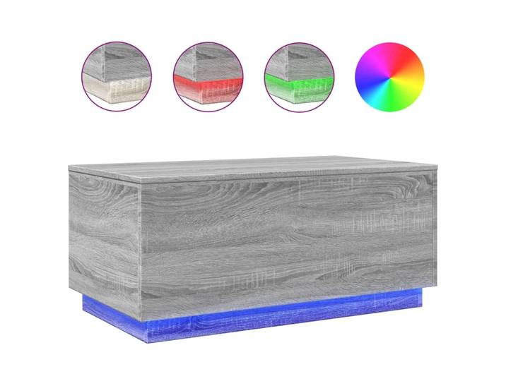 vidaXL Table basse avec lampes LED Gris Sonoma 90x50x40 cm