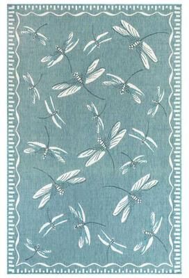 Trans Ocean Import Co Inc "Dragonfly Flight Rectangle Rug, 3'3"" x 4'11"", Turquoise"