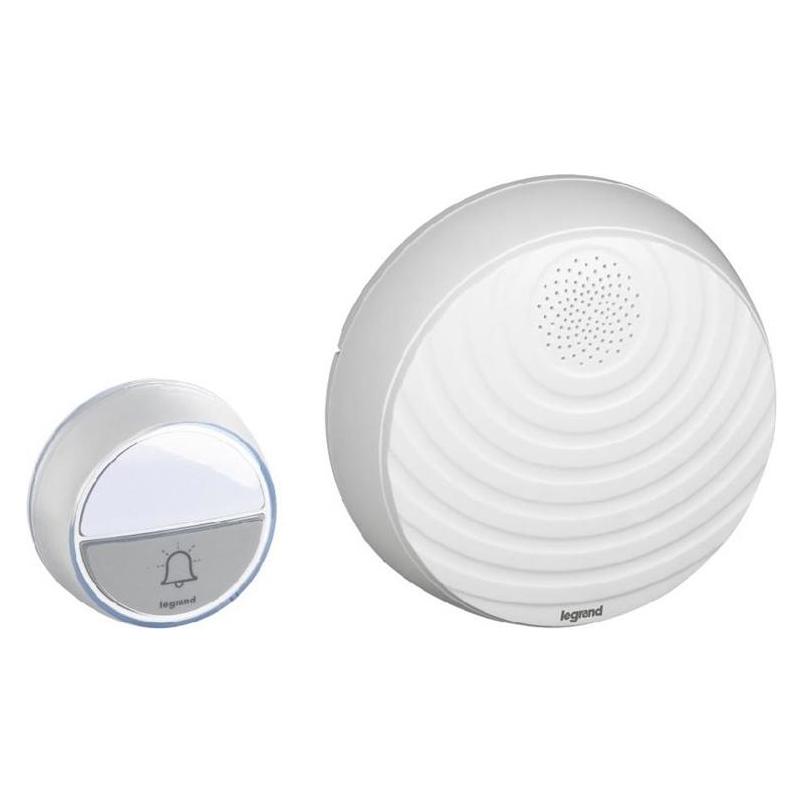 Legrand Funkklingel-Set Komfort mit wasserdichtem Klingeltaster (IP44) batteriebetrieben (Funk) (226380)