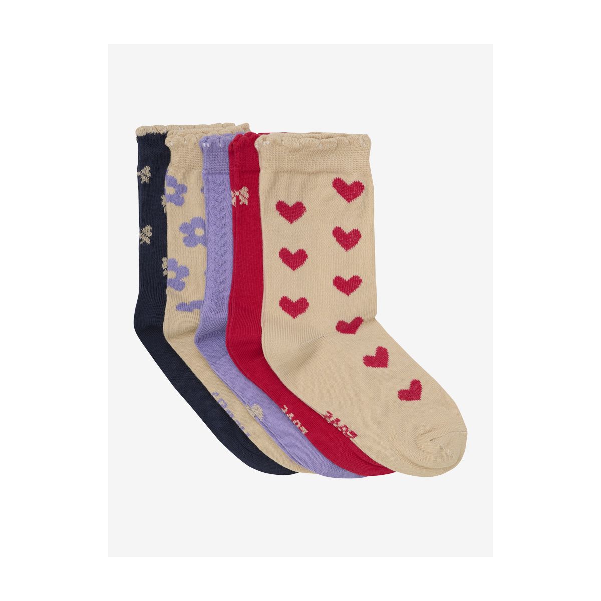 Minymo Socks w. Pattern (5-pack) red (400) 27\30 6022-400-27\30