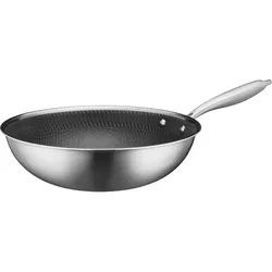 Mäser Wok 30 cm, Edelstahl Hestia Keramik Silber / Schwarz