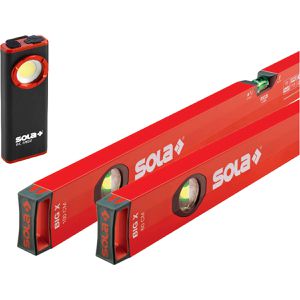 SOLA Wasserwaage 01373350, BIG X WL M650, Set, BIG X 60cm + BIG X3 100cm + Arbeitsleuchte ML 650