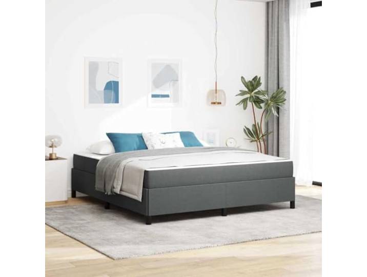Stoffbezug mit Matratze Modernes Design Boxspringbett Dunkelgrau 180 x 200 Boxspringbett Dunkelgrau 180 x 200 cm Stoff mit Matratze und Lattenrost, Taschenfederkern, Poller-Allergiker geeignet,