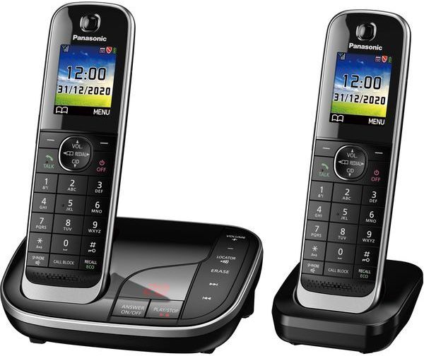 Panasonic KX-TGJ422EB Cordless Phone – Twin Handsets (Black)