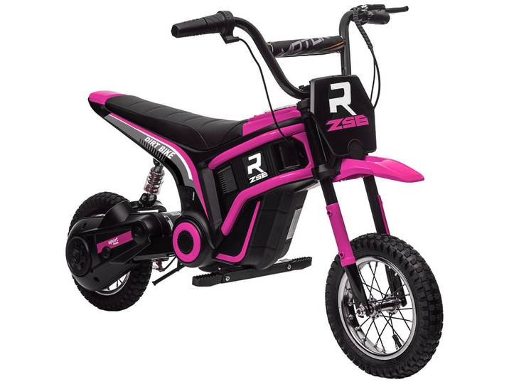 Homcom Elektro Motorrad Kinder Elektromotorrad mit 24V 350W Motor, 8-16 KMH Rosa, Kunststoff, 64x76.5x119 cm, Freizeit & Co, Gartenspielzeug, Kinder-Elektrofahrzeuge