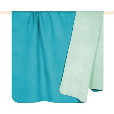 Wohndecke PAD "HOBART", blau (turquoise, mint), B:150cm L:200cm, Mischgewebe, Wohndecken, Wohndecke, Zweifarbige Wendeoptik, Ziernaht, OEKO-TEX, Made in Europe