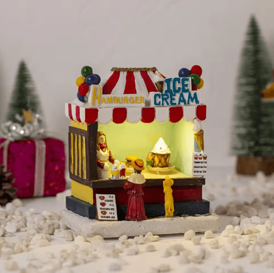 Inspire Picks LED Christmas Village House Lighted Musical Holiday Tabletop Decoration style C