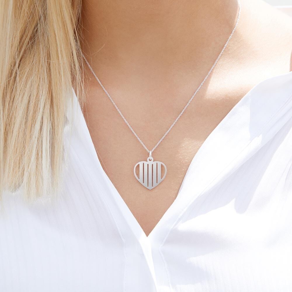 Unique Gravierbare Kette Herz aus 925er Sterlingsilber silber
