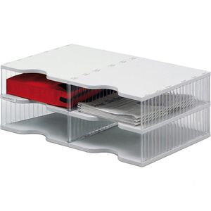 Styro Styro Sortierstation 228-0202  big Duo, A4, 4 Fächer, 2 Etagen, Kunststoff, transparent