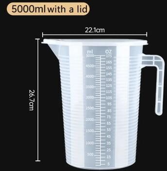 Uplift Treasures Clear Graduated Plastic Measuring Cup With Lid Large Mixing Beaker 5000ml(with A Lid)