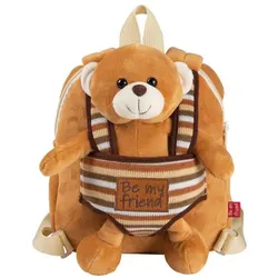 Perletti, Kindergartentasche, Reversible Backpack Benji Bear 1.6 Liter Brown