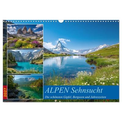ALPEN Sehnsucht (Wandkalender 2027 DIN A3 quer), CALVENDO Monatskalender