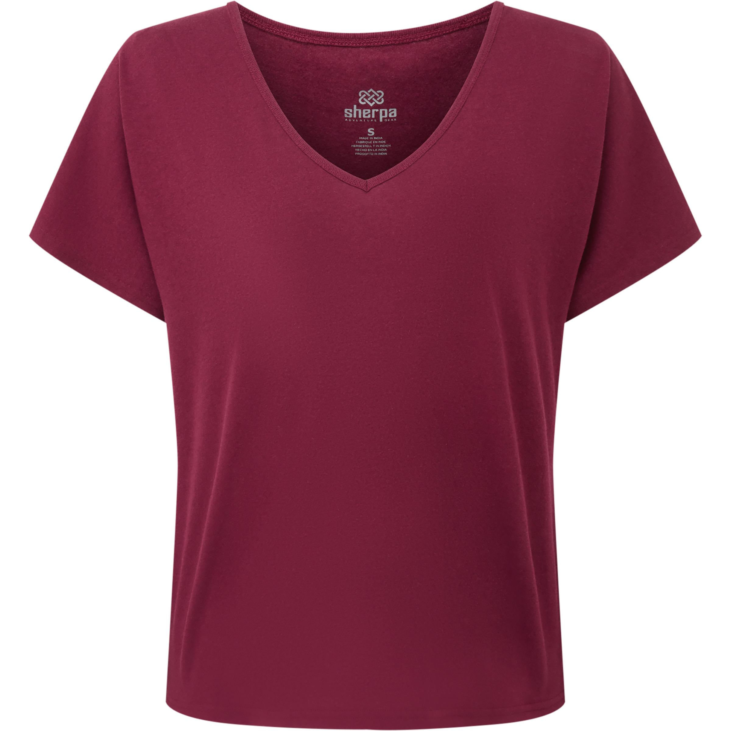 Sherpa Adventure Gear Jutnu V-Neck Damen T-Shirts lila Größe S Lifestyle Atmungsaktiv