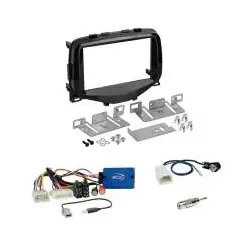 Einbauset 2-DIN Radioblende schwarz + Lenkradadapter für Peugeot 108 / Citroë...