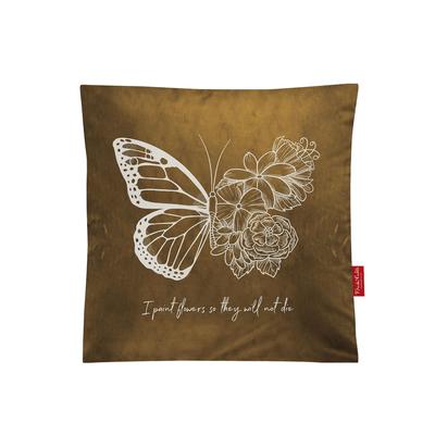 Dekokissen IRISETTE "Blaze-Set 8958", gold (goldfarben), B:45cm L:45cm, Obermaterial: 100% Polyester, Dekokissen_Sitzkissen_Kissenhüllen, kuschelig weich