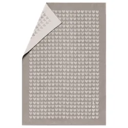 David Fussenegger Wohndecke Sylt 'Herzen/Love' 140 x 200 cm Rauch- Beige