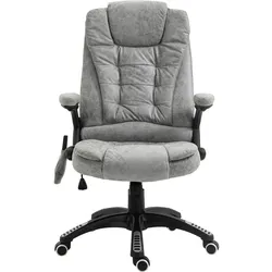 STILVORA Chefsessel Bürostuhl ergonomisch 116x68x72 cm mit Massage- und Wärmefunktion Höhenverstellbar 360 Grad drehbar Grau