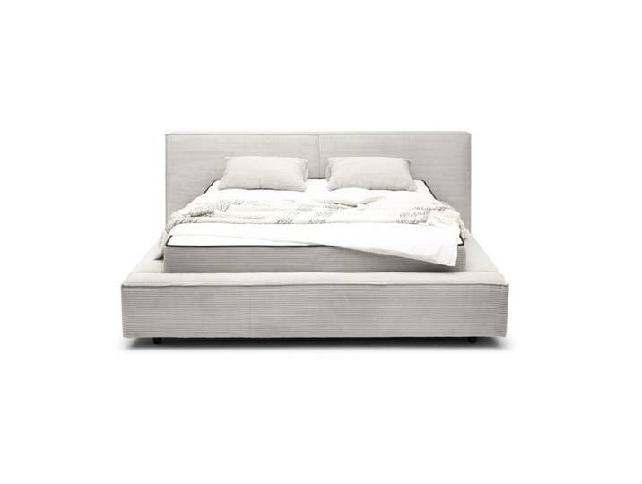 Trendstore Edina Polsterbett in Cord, optional mit Lattenrost und Matratzen - Cord Zoom 19 dove - Komfort Modell Schlafzimmer, Doppelbett, trendiger Bezug in Cord, weiche Polsterung, optional mit Lattenrost und Matratzen Modern, Zeitlos