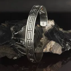 Drachensilber Armreif modern Design Armschmuck Herren Damen 925 Silber - Silber