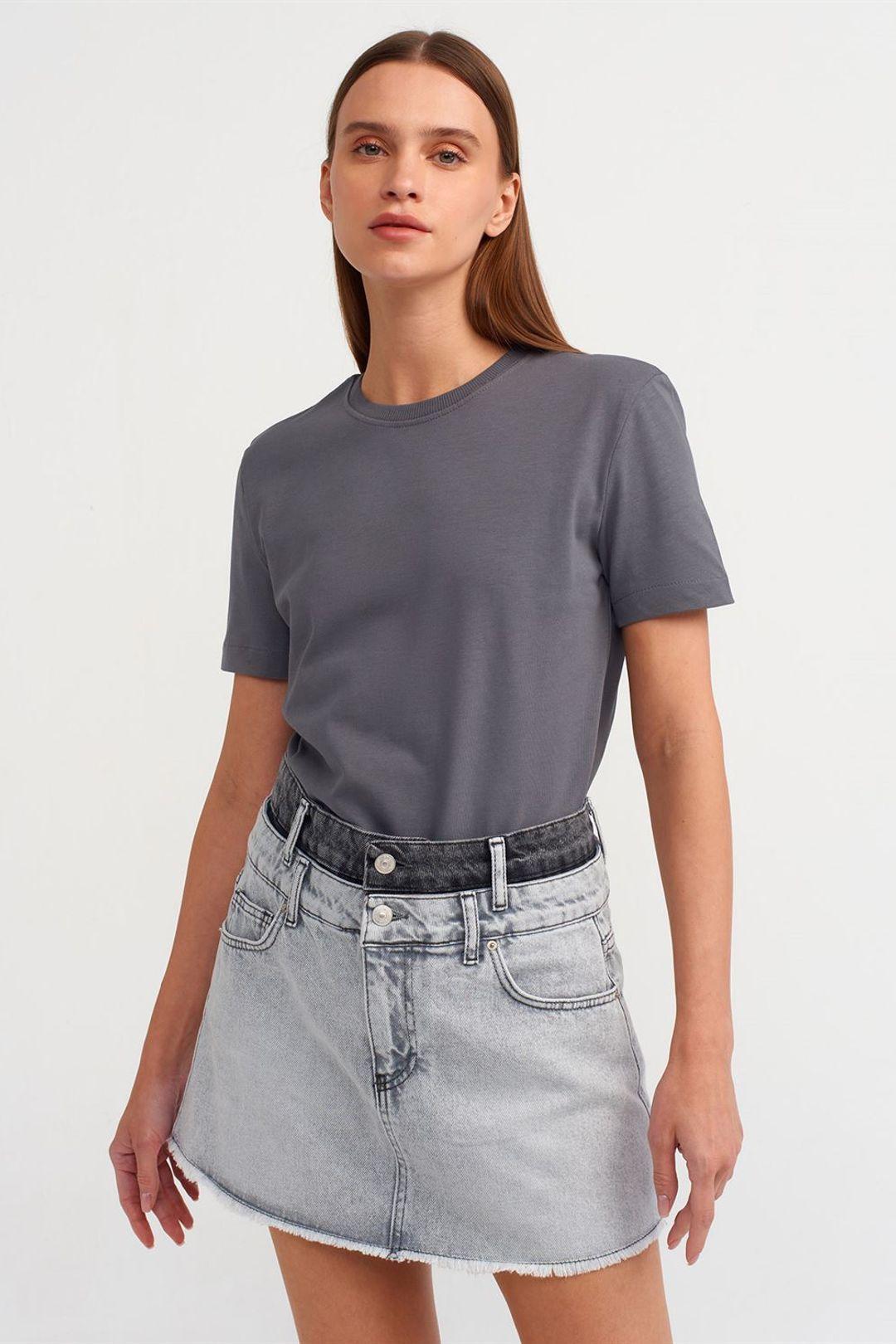 Dames Katoenen Crewneck T-Shirt