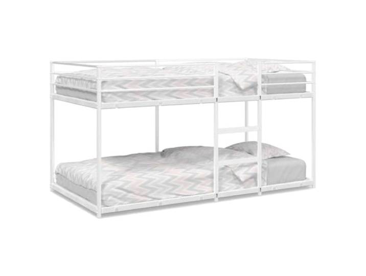 KTHLBRH Etagenbett ohne Matratze weiß 107 x 203 cm aus Stahl Stahlgestell, atmungsaktives Netz, integrierte Leiter, Leiter, Wandbefestigung, weiß