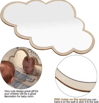 Inspire Curations Cloud Shaped Wooden Kids Wall Mirror bronze
