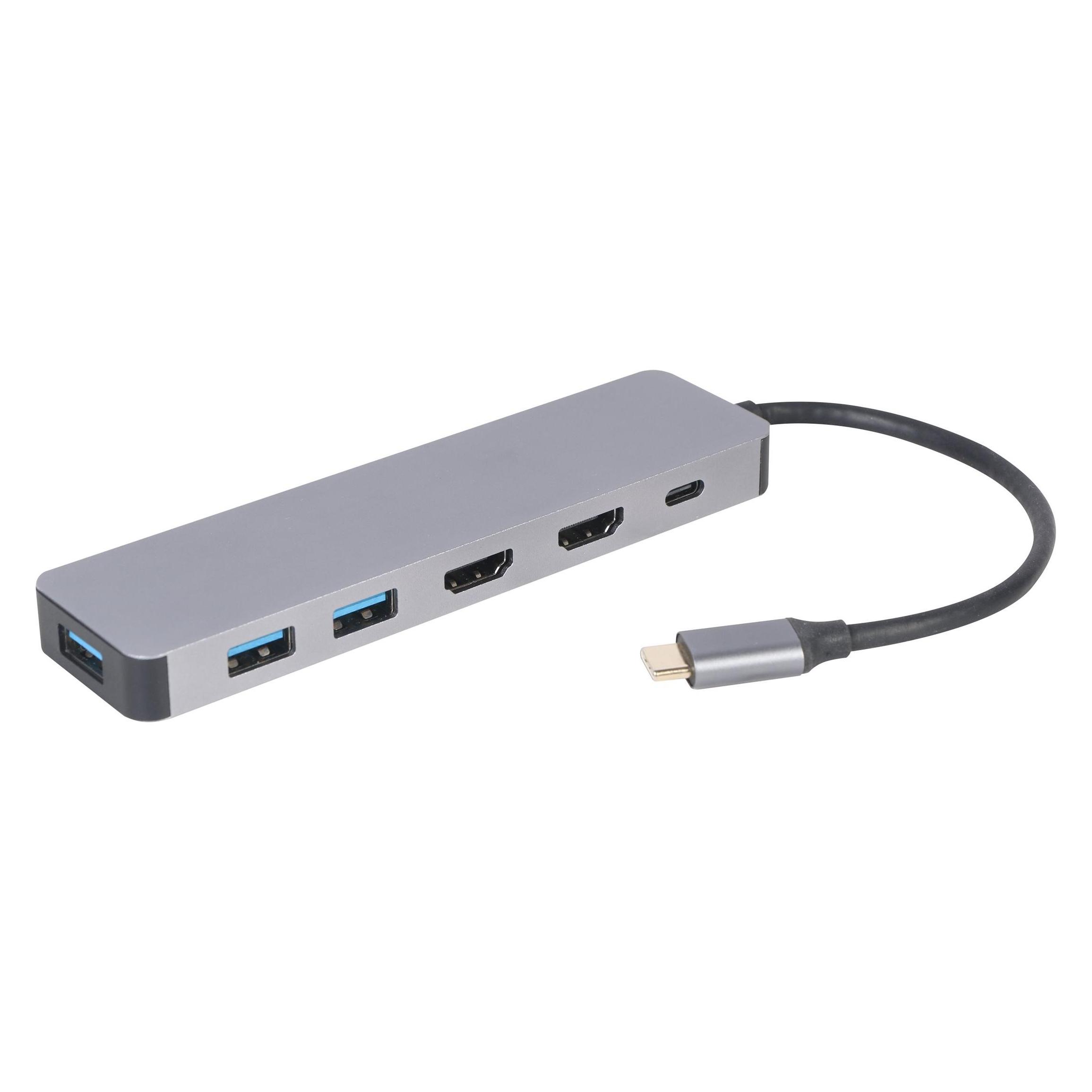 Gembird Multi Port Adapter (USB-C, 6 Ports) (A-CM-COMBO3-03)