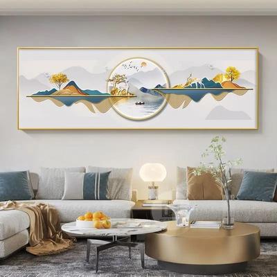 Uplift Essentials Chinese Style Golden Leaves & Sacred Deer Canvas Art style 17 20x59 In