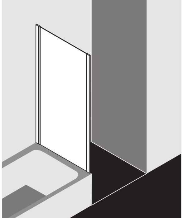 Kermi Ibiza 2000 Seitenwand TWO I2TWO080161AK 80x160cm, ESG klar, verkürzt für Badewanne