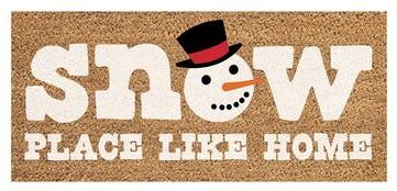 Evergreen "Snow Place Like Home Flocked Coir Sassafras Switch Door Mat - 22"" x 10"""