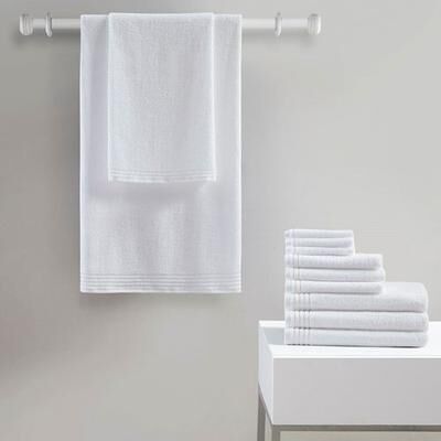 Jla Home/Bed Big Bundle Bath Towel Set 12 Piece Set, 12 Piece Set, White