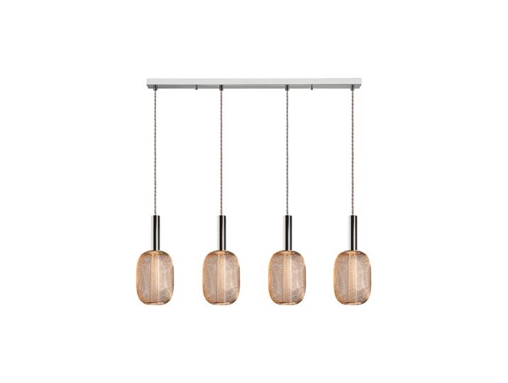LED Design Pendellampe „Micron“, 4-flammig Schwarz/Gold Schuller